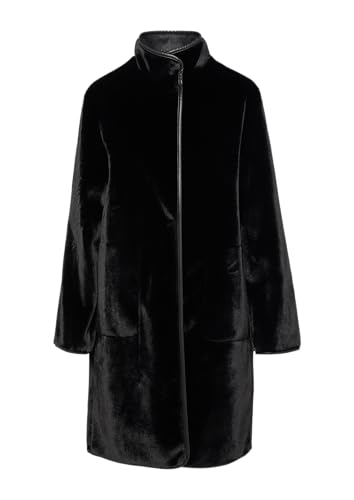 s.Oliver BLACK LABEL Mantel aus Web-Pelz schwarz 34