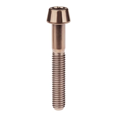Image of Titanium Ti Bolt M5x9 16 18 20 25 30 35 40 45 50 55 60mm Tapered Head Screws Pack of 4 (M5x35mm, Bronze)