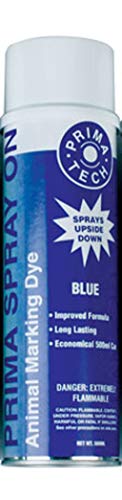 Prima Marc Spray Identification Sorting Livestock 500ml Marking Paint Blue