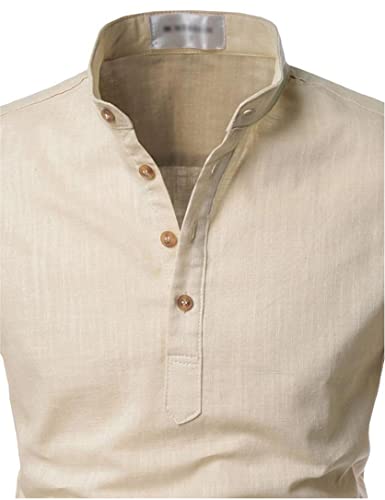 Chemise Henley kaki pour vos sorties de week-end décontractées