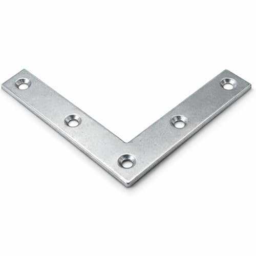 100mm x 100mm x 15mm x 2mm Corner L Shape Plate, Flat Angle Bracket Plates Connector Zinc Plated Steel NA100 (Pack of 10) K11ABC