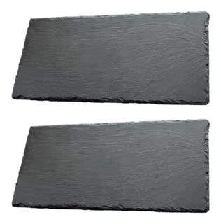 pcmoviles 3 Tablas De Pizarra Plato Llano Natural - Bandejas para Servir Alimentos quesos Aperitivos Tapas Sushi - Tablas rectangulares de Piedra 20 X 13 CM