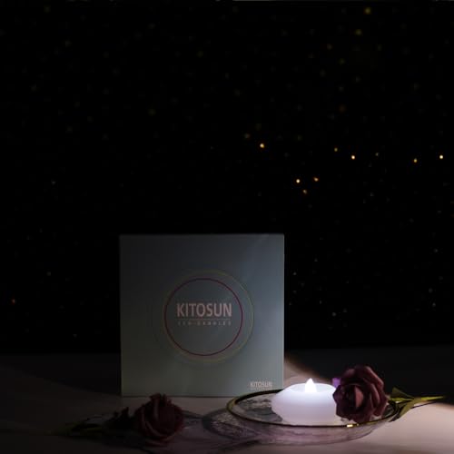 Image of Flameless Floating LED Wax Candles - Water Activated Battery Flickering Tea Light Candle for Cylinder Vase Wedding Party Centerpieces Pool & SPA 150+ Hours Decor Lighting (White LED 12 Pack 3 inch Candle)
