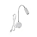 Youngine 3W Stecker verdrahtet Flexible Schwanenhals Wand Sconce Leselampe Kunst Werke Show Accent Licht Wandhalterung Spot Lampe Fixture mit Ein/Aus Schalter (Silber warmes Weiß)