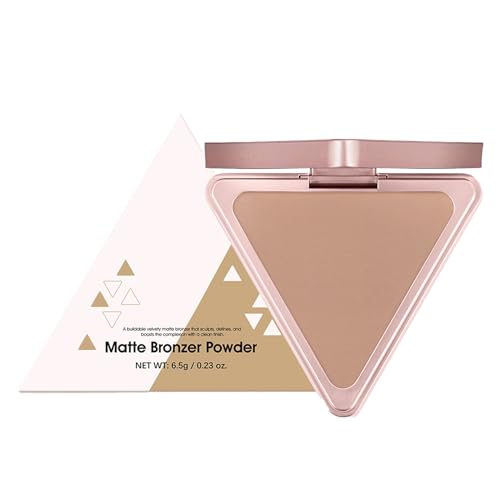 Maquillaje Bronceador - Bronceador en Polvo para Rostro,Paleta Compacta Mate Forma Triangular Con Efecto Bronceado Para Rostro y Cuerpo de Mujeres