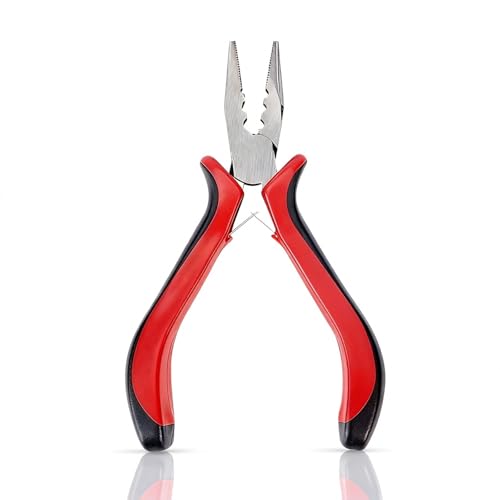 Professional 3-Hole Mini Hair Extension Pliers Tool - Red |
