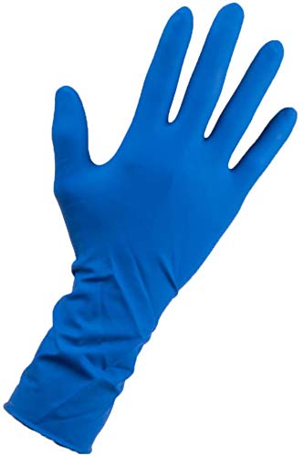 Box of 50 Extra Latex Gloves Size XL 9-10, Blue