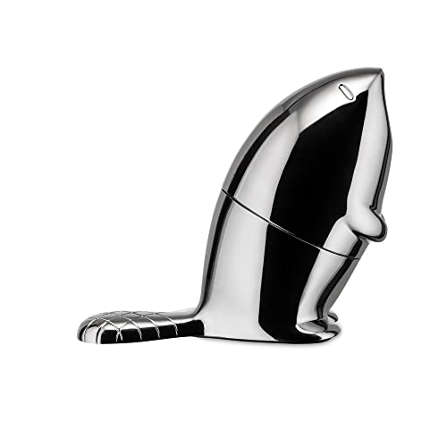 Alessi Kastor Anspitzer Bleistiftspitzer aus verchromtem Zamak, Silber, L 10cm, B 5cm, H 8cm