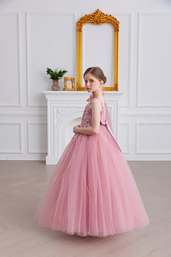 Flower Girls One Shoulder Tulle Dress Fancy Pageant Homecoming Party Dresses3