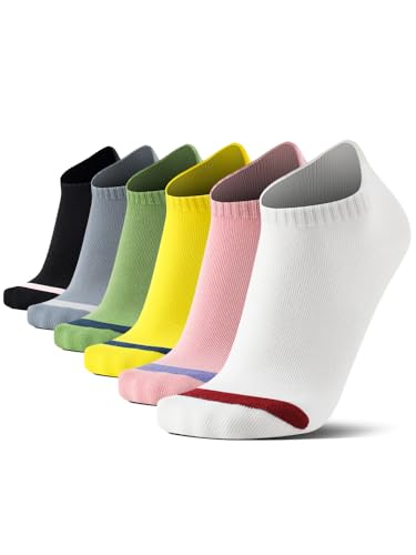 Image of Women's sports ankle socks,moisture wicking,for running,non slip athletic socks with arch support,6 pack