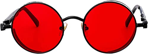 Image of OWL Steampunk Vintage Retro Round Circle Gothic Hippie Colored Plastic Frame Sunglasses Colored Lens