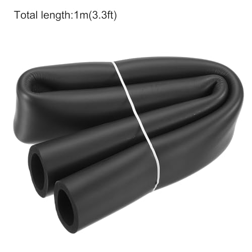 Image of uxcell Foam Tubing for Handle Grip Support, 50mm(2 inch) ID 65mm(2 9 /16 inch) OD 1m Length Black