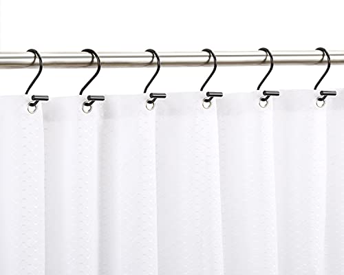 Chictie Black Shower Curtain Hooks Rings, Decorative Shower Curtain Rings For Bathroom Shower Curtains Rods, Set Of 12 Premium Rust-Resistant Metal Shower Hooks Hangers T Shaped Design #TOP3