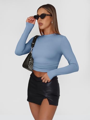 Image of Trendy Queen Womens Long Sleeve T Shirts Fall Fashion Basic Y2K Tops 2026