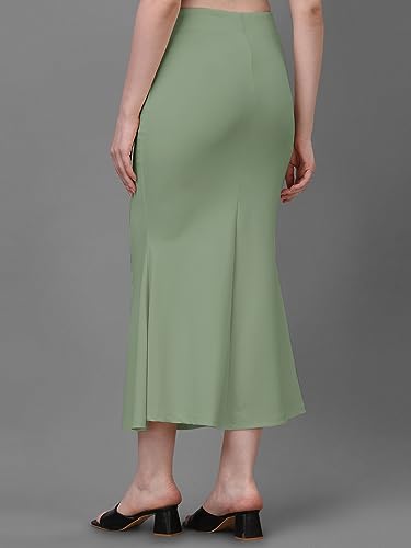 Image of Women's Saree Shapewear Petticoat, Cotton Blend Stretchable Mermaid Skirt, High Waist Tummy Control, Smooth Curve Fit with Adjustable Drawstring