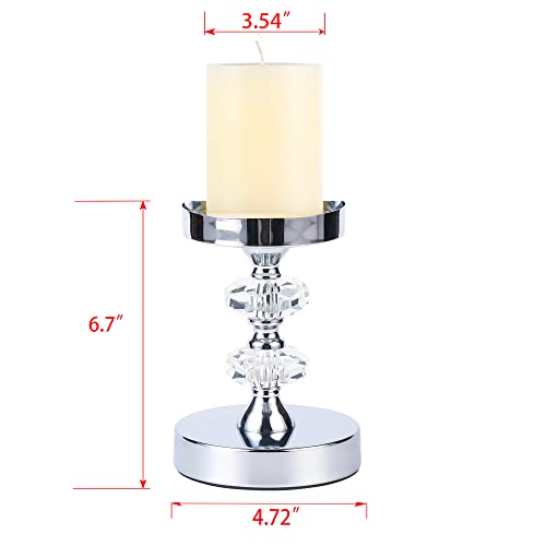 Pillar Candle Holders,Candle Holder For Pillar Candle,Crystal Candlestick Holder With Crystal Balls For Coffee Dining Table, Wedding, Christmas, Halloween, Home Decoration, Set Of 2 (2 Crystal Balls) #TOP4