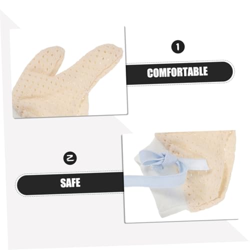 2Pairs Thumb Guards Soft Breathable Finger Gloves to Stop Mittens for Newborns and Scratch Finger Protector3