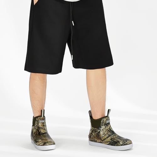 Image of Men's Deck Boots, Waterproof Non-Slip Ankle Rain Boots for Fishing