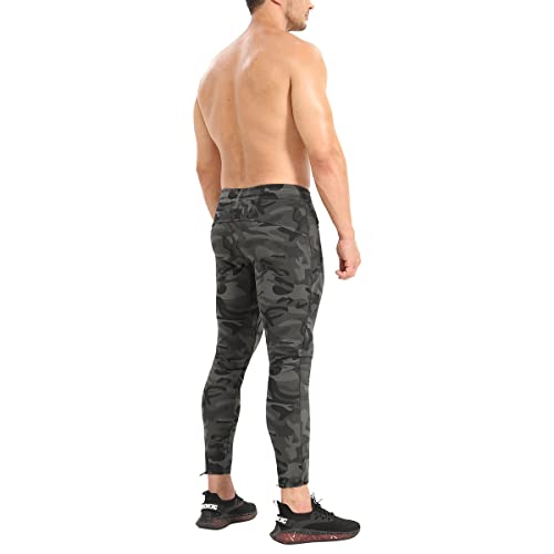 Brokig Mens Ankle Cords Workout Jogger Pants, Slim Fit Gym Joggers Athletic Sweatpants For Men With Zipper Pockets (Medium, Camo Green) #TOP4
