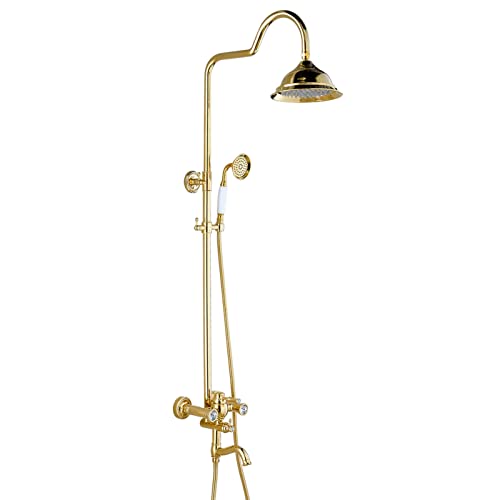 Mitigeur de douche à poignée unique doré et système de douche haute qualité