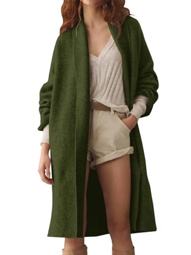 Image of Saodimallsu Womens Long Cardigan Sweaters Chunky Open Front Oversized Slouchy Knit Fall Trendy Coatigan Jackets