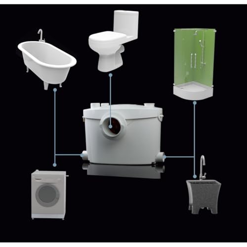 Broyeur wc adaptable silencieux 550 watts, Broyeur sanitaire BSF-550-UP salle de bain WC, Trappe de maintenance rapide, marque Française BSF