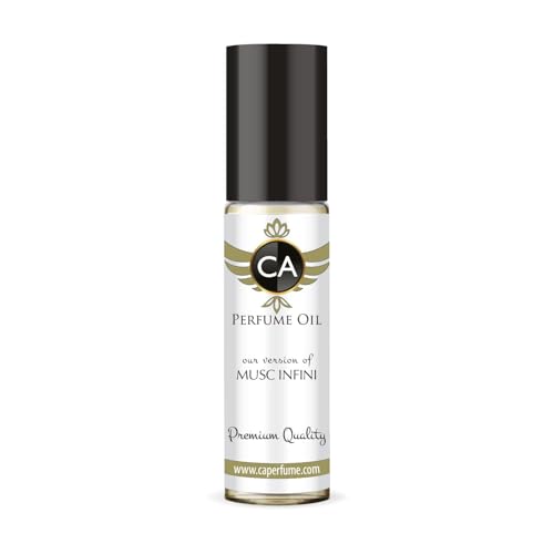 CA Perfume Impression of Musc Infini Unisex Fragrance Oil Amber Scent Long Lasting Perfumes for Women &amp; Men Travel Size TSA Ready Mini Parfum Body Oil Roll-on 0.33 Fl Oz 10ml