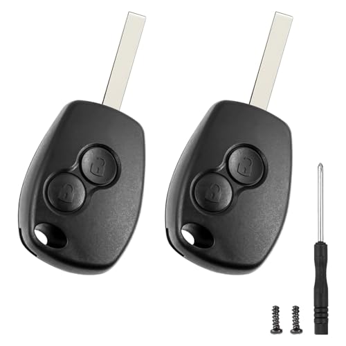 2 Clé Dacia Sandero, Coque de Clé Télécommande pour Renault Dacia Sandero Duster Lodgy Logan Dokker, Boitier pour Clé Dacia Compatible 2 Boutons, Inclut...