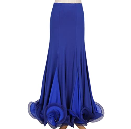 OTMYIGO Blau,S,Damen Ballsaal Tanzrock Lang Swing Modern Standard Walzer Wettkampf Tanzkleid Bauchtanz Latein Tango Show Röcke