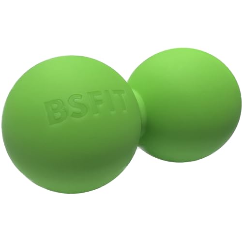 BSFIT Doble Bola de Masaje - Massage Ball para Relajación y Liberación Miofascial, Ideal como Masajeador Cervical y de Espalda, Pelota Fascitis Plantar y Masajeador de Pies, Alivio del Dolor Muscular