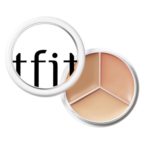 TFIT Cover Up Pro Concealer Palette - 3-in-1 Full Coverage Color Correcting Cream (Hydrating, 02 Warm, 0.52 Oz) for Dark Circles, Spots, Puffiness - High Coverage Eye Corrector for All Skin Tones