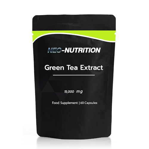 Green Tea Extract 15,000mg - 95% Polyphenols (490mg per Capsule) - 60 Vegan Capsules 2 Month Supply - letterbox Friendly Pouch