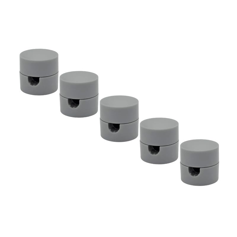 Perni da parete e da soffitto, 5 pezzi, (Ø 19 mm), altezza 18 mm, supporto per cavi in tessuto, colore grigio