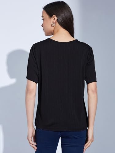 Image of Selvia Women's Solid Regular Fit T-Shirt