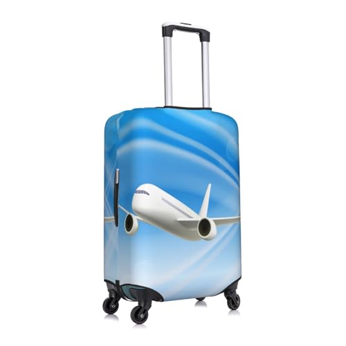 White Airplane Sky Luggage Cover for Suitcase, Suitcase Cover Protector Fit 22-24 Inch Luggage Travel Accessories, M3