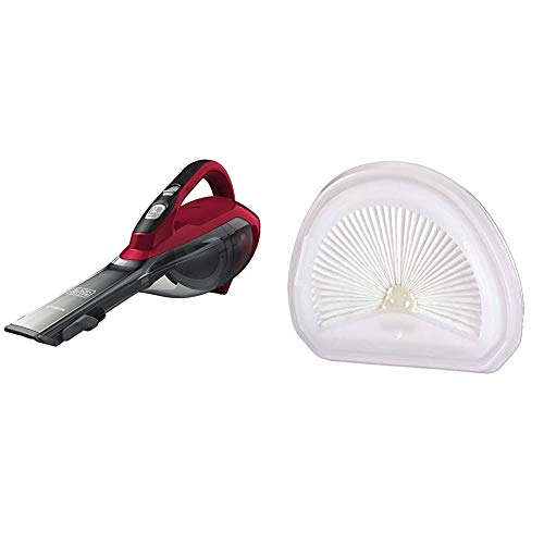 Image of BLACK+DECKER Dustbuster Handheld Vacuum, Cordless, Chili Red with Replacement Filter (HLVA320J26 & VLPF10)