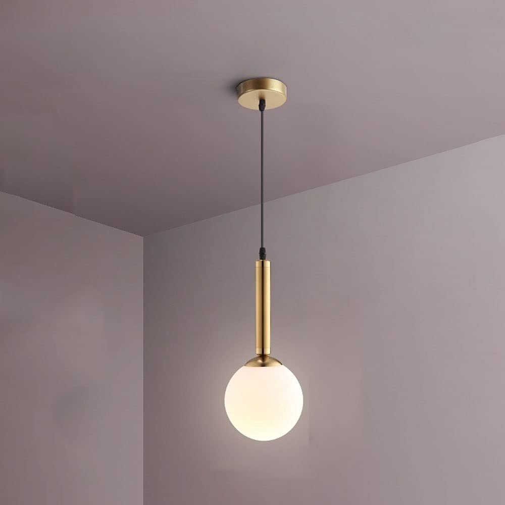 Lampes suspendues pour chambre et cuisine lustre nordique globe verre blanc