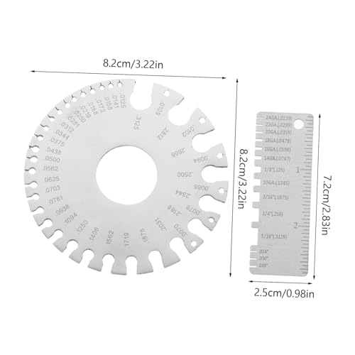 Calibrador de espesores para soldadura Garneck de acero inoxidable – Juego de 3 piezas para inspección precisa de soldaduras y medición de láminas metálicas miniatura 2