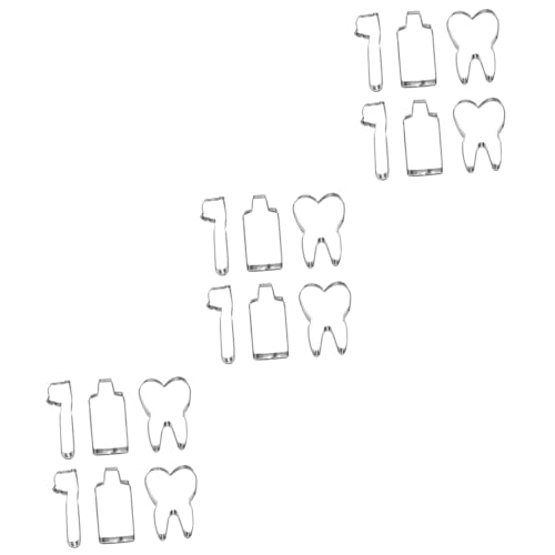 MAGICLULU 18pièces Moule à Biscuits Acier Forme De Brosse à Dents Dentifrice Pour Pâtisserie Et Amusante Pour Gâteaux Et Friandises