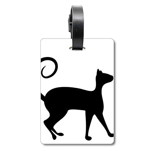 Étiquette de valise chat noir d'identification pour bagage de voyage