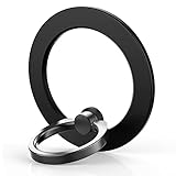Doubin Magnetic Phone Ring Holder Compatible with Magsafe for iPhone 12 13 14 Pro/Max/Mini Adjustable Finger Ring Grip and Stand, Removable and Wireless Charging Compatible- Black