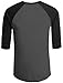 TOP LEGGING Men's Raglan 3/4 Sleeve Baseball T-Shirt-Cotton Slim Fit Jersey Junior Plus Size