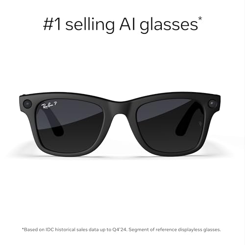 Image of Ray-Ban | Meta Wayfarer (Gen 1) Large - Matte Black, Polarised Gradient Graphite Lenses