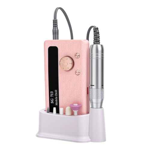 Perceuse à ongles sans fil Alomejor DMJTZ-SG713-Rose avec lime rechargeable silencieuse