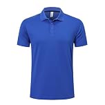 ZENGVEE 1 Pack Men's Polo Shirts Golf Polo for Men Adult Quick Dry Breathable Workout Shirts Short Sleeve Tshirts Moisture Wicking Sport Top T-Shirts（0428-1-Blue-S）
