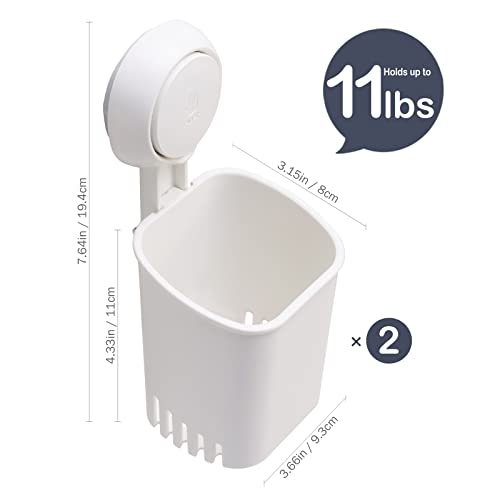 Taili Toothbrush Holder Suction Cup 2 Pack, Drill-Free Electric Toothbrush For Shower Wall Mounted,Toothpaste And Razors Holder For Bathroom Shower, Tableware Holder For Kitchen Toothbrush Holder #TOP2