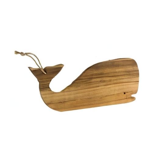 Tabla de cortar y servir de madera con forma de ballena, 16.5 pulgadas miniatura 3