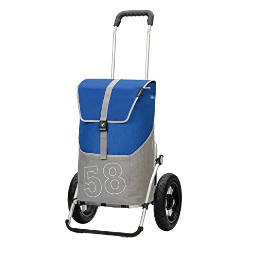 ANDERSEN Einkaufstrolley - Royal Shopper Filip blau 46 L Handwagen,Rucksack,Thermo, Aluminium, klappbar, luftbereiftes Kugellagerrad