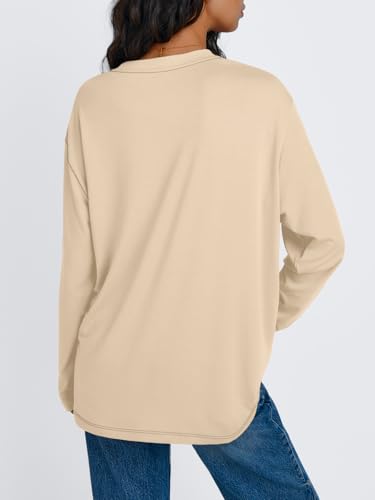 Image of Trendy Queen Womens Oversized Long Sleeve Shirts Fall Tops 2026 Basic Tees