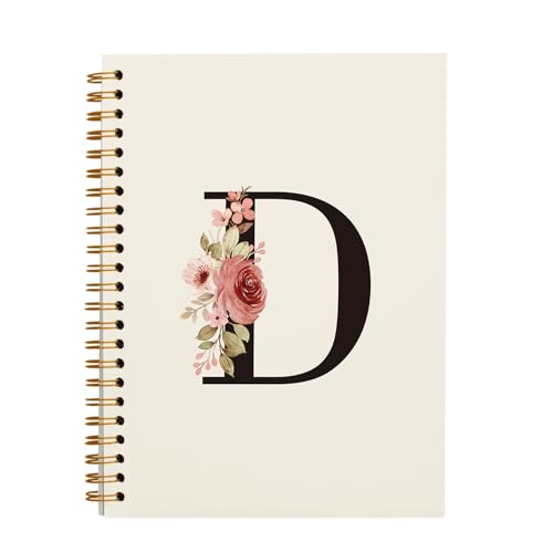 OXW Personalized Gifts Initial Letter D Notebook Journal, Cute Custom Notebook for School...